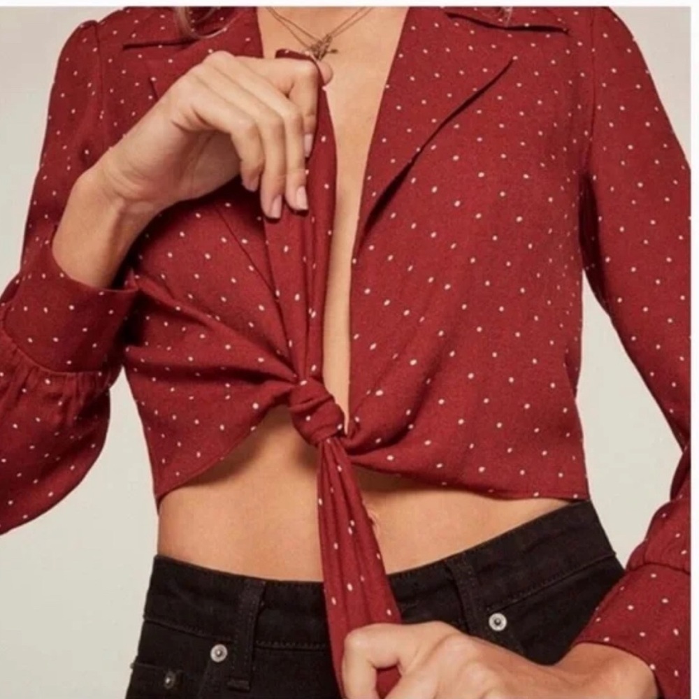 Reformation Red Polka Dot Top - Picture 3 of 14